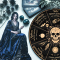 Skull Symbol Wheel of the Year Wooden Gothic Wall Art