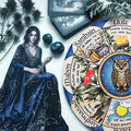 Owl Herbal Wheel of the Year Wooden Pagan Wall Decor