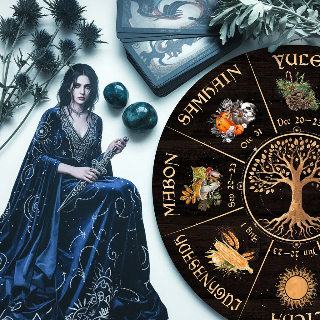 Tree Seasonal Wheel of the Year Wooden Pagan Wall Decor