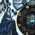 Mystic Wolf Wheel of the Year Wooden Pagan Wall Decor