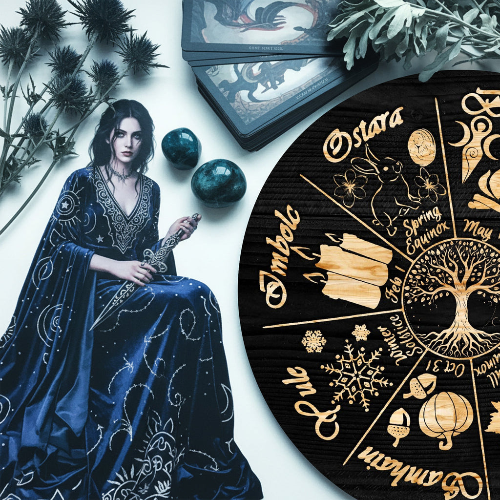 Tree Seasonal Wheel of the Year Wooden Pagan Wall Decor