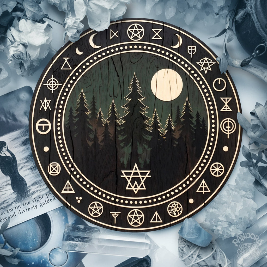 Sacred Wheel of the Year Wooden Wiccan Symbol Wall Art