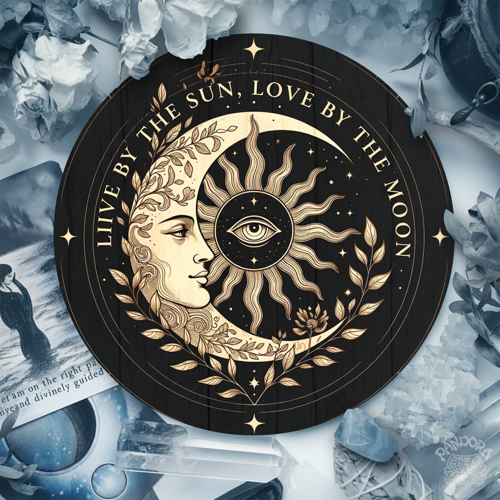 Sun Moon Face Wooden Spiritual Wall Decor