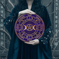 Purple Gold Wheel of the Year Wooden Pagan Wall Decor