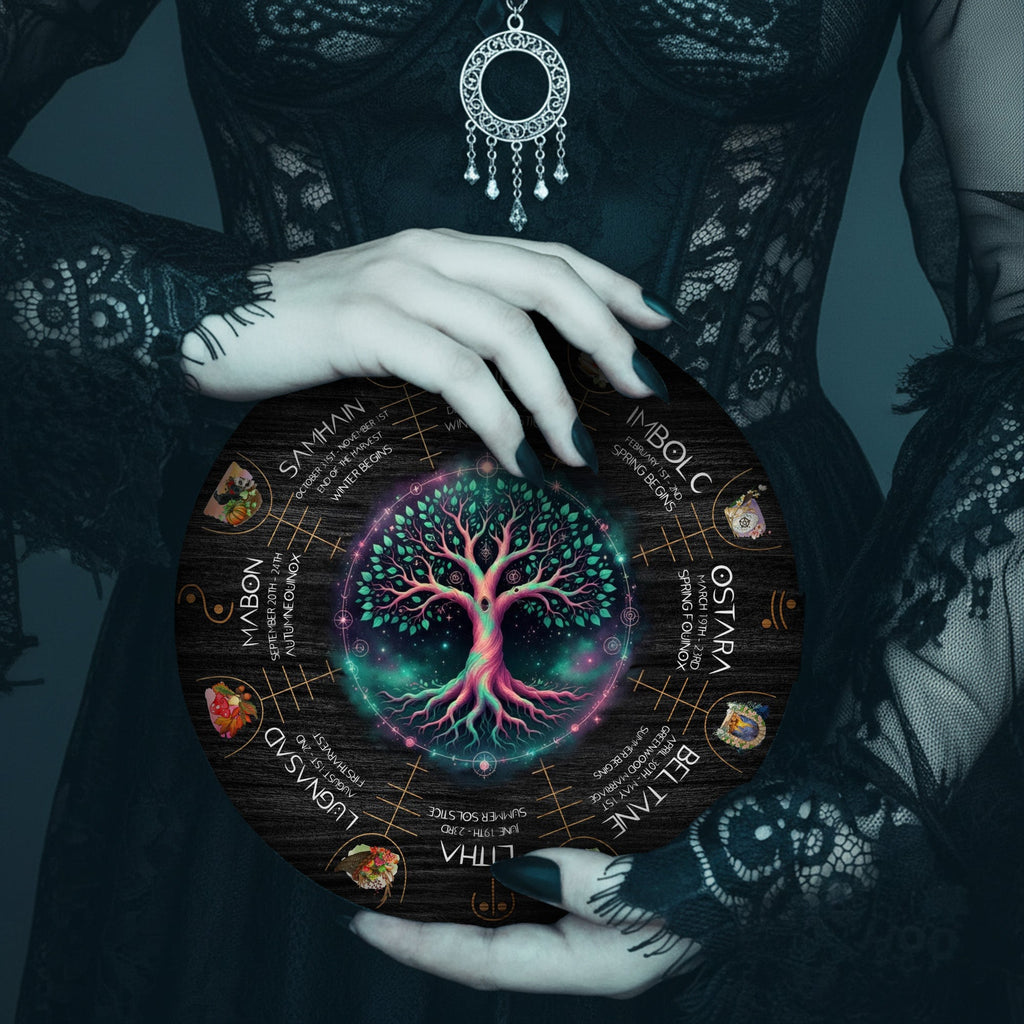 Neon Tree Wheel of the Year Wooden Pagan Wall Art