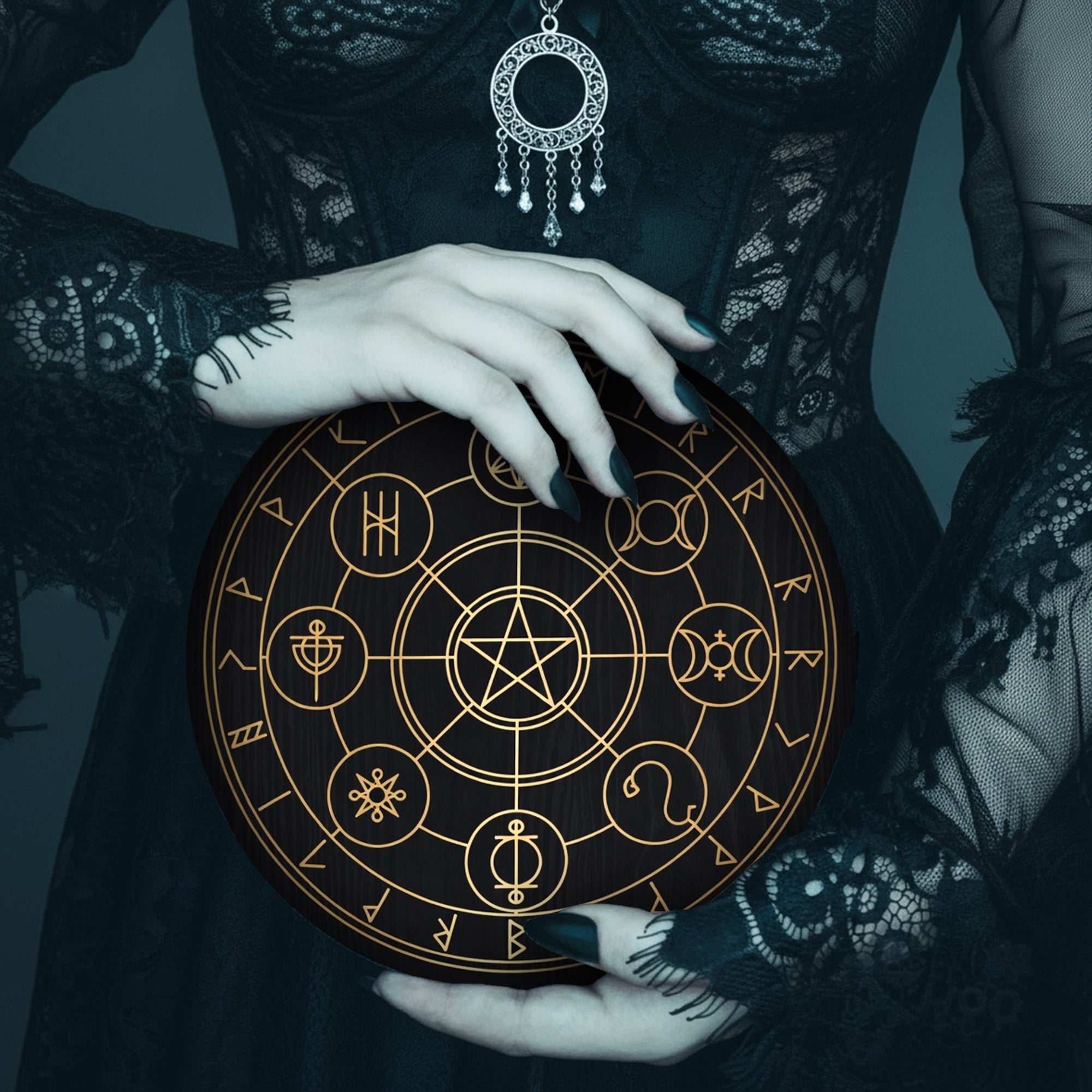 Mystical Wheel of the Year Magic Circle Wiccan Symbol Poster