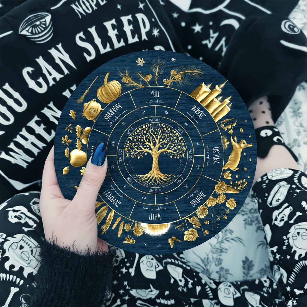 Tree of Life Wheel of the Year Wooden Pagan Wall Decor