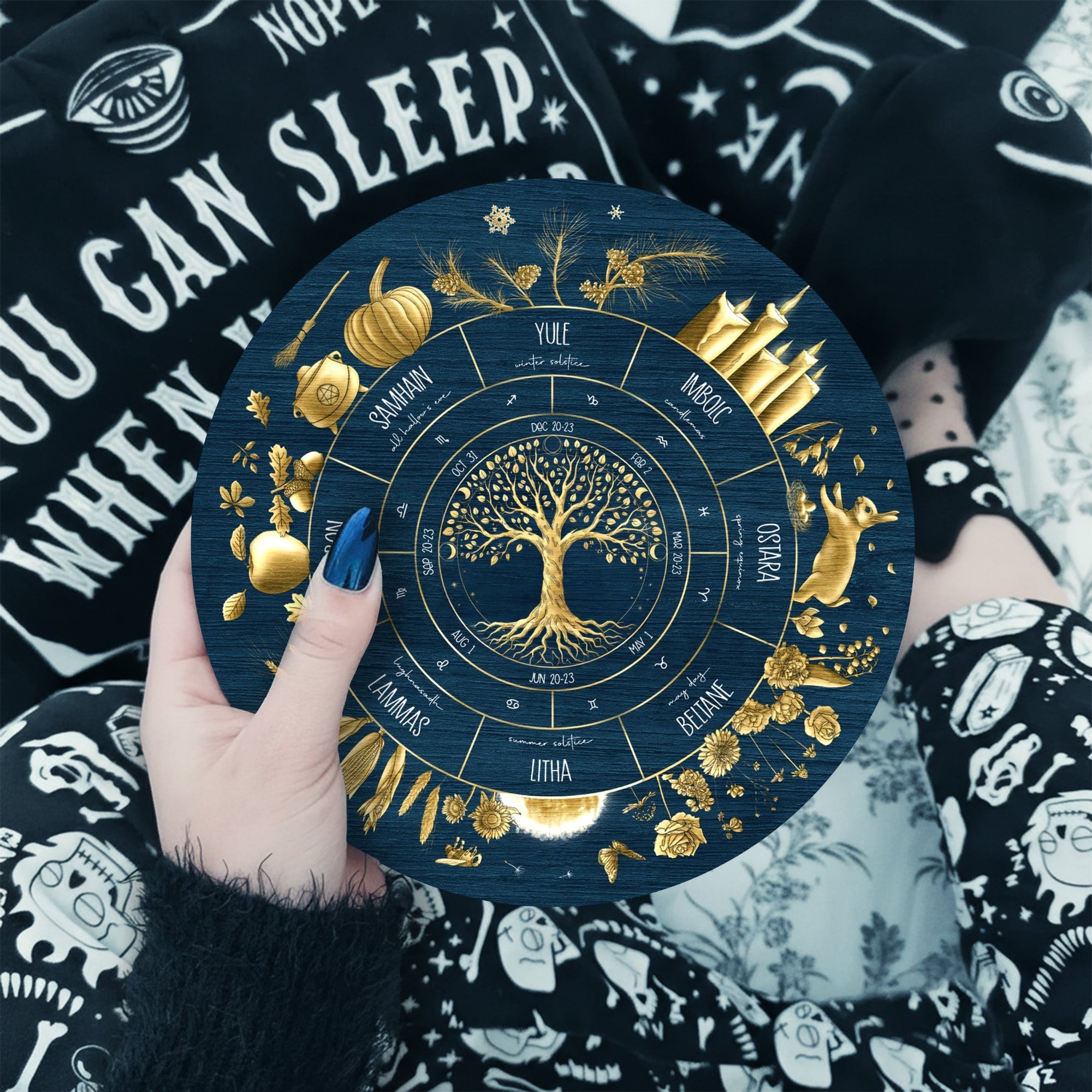 Tree of Life Wheel of the Year Wooden Pagan Wall Decor