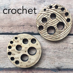 Knitting/Crochet Gauge for Needles & Hooks - wooden yarn ball