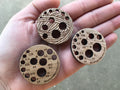 Knitting/Crochet Gauge for Needles & Hooks - wooden yarn ball