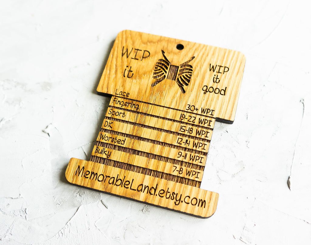 Spinners Control Tool | WPI (Wraps per Inch) Ruler | Wood Knitting Gauge | Oak Wood Crochet Yarn Control Card Equipment for Crochet Addicted