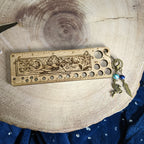 Art Deco Style Wooden Knitting Needle Gauge & Stitch Marker Combo - Several Styles to Choose From