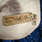 Art Deco Style Wooden Knitting Needle Gauge & Stitch Marker Combo - Several Styles to Choose From