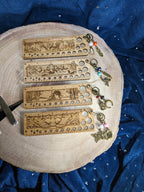 Art Deco Style Wooden Knitting Needle Gauge & Stitch Marker Combo - Several Styles to Choose From
