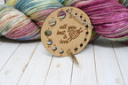 Round Knitting Needle Gauge. Wood needle gauge measure. Knitters tool. Handy knitting needle gauge, knitting needle measuring gauge