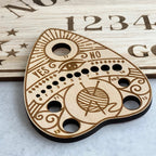 Planchette • Ouija Knitting Needle Gauge, Laser Cut Wood, Sizes 0 to 17