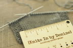Wooden Engraved Multi-Use Knitting Needle and Gauge Swatch Tool with Ruler / Knitting Needle and Crochet Hook Gauge Check / Wooden Engraving