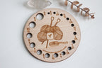 Wooden Yarn Ball Knitting Needle Gauge, Laser Engraved Solid Wood Needle Gauge, Knitting Accessories and Tools, Gift for Knitter