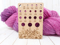 Flower Knitting Needle gauge, small needle gauge. Floral needle gauge for knitting needles. Wood knitting needle gauge