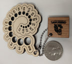Spiral-shaped Solid Wood Knitting Needle Gauge in U.S. or Metric Sizes