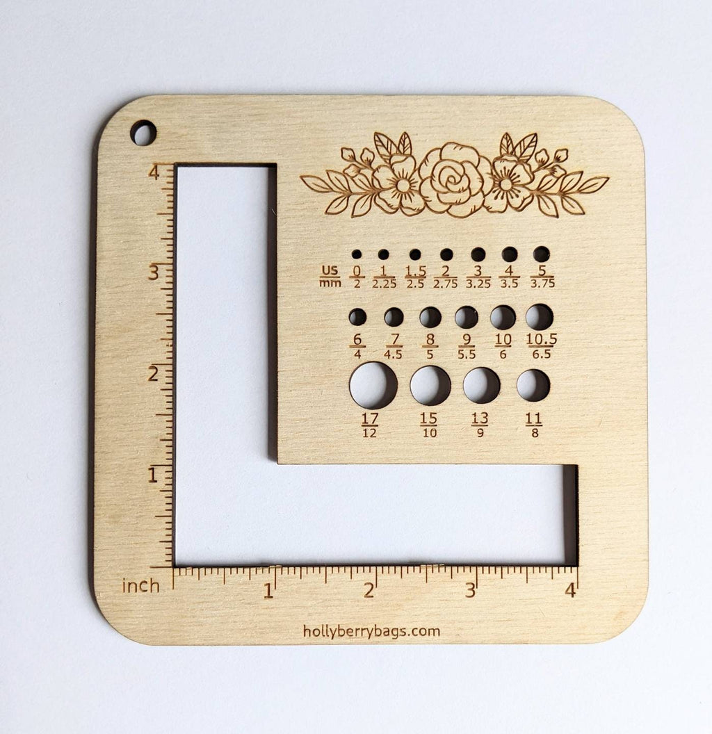 Needle Sizer 4" Swatch Gauge Knitting Tool