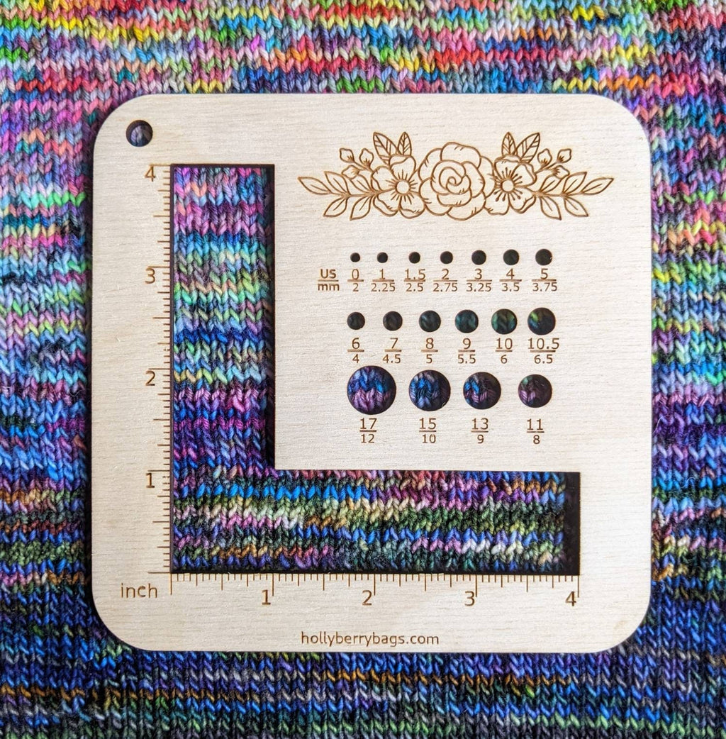 Needle Sizer 4" Swatch Gauge Knitting Tool