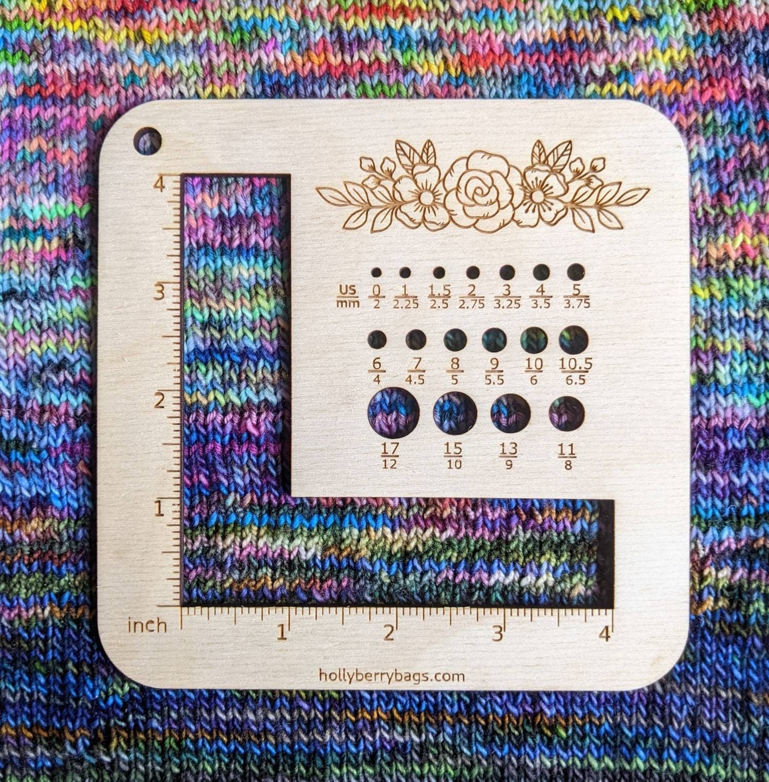 Needle Sizer 4" Swatch Gauge Knitting Tool