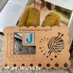 AnnaluciaDesign , knitting, gauge ruler,  knitting gauge, knitting tools, knitting notions, holiday gift,  christmas gift, personalization