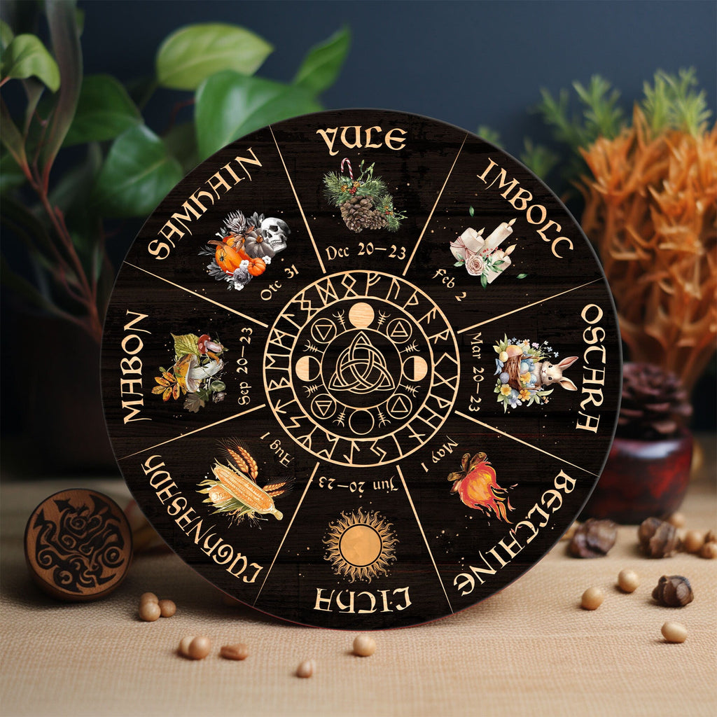 Wheel Of The Year Wooden Sign