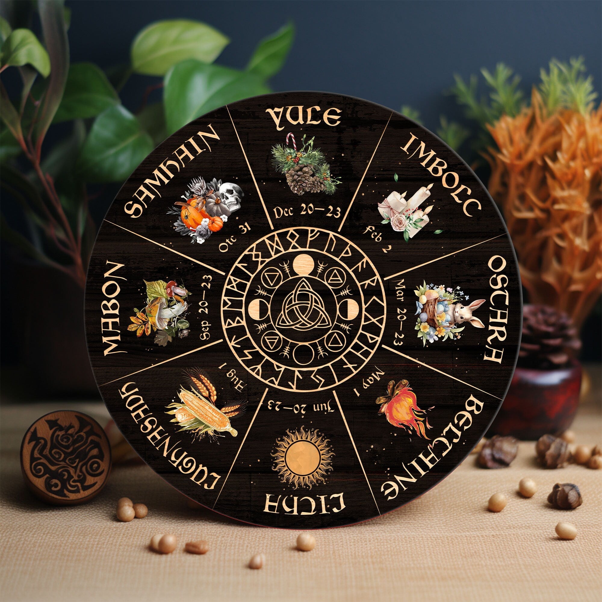 Wheel Of The Year Wooden Sign