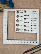 Knitting Gauge Ruler and US needle sizer