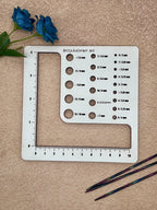 Knitting Gauge Ruler and US needle sizer