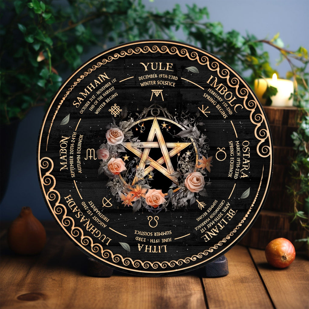 Personalized Wheel Of The Year Wooden Sign