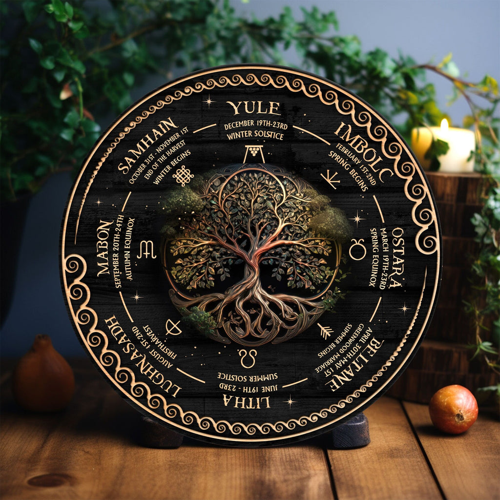 Wheel Of The Year Wooden Sign