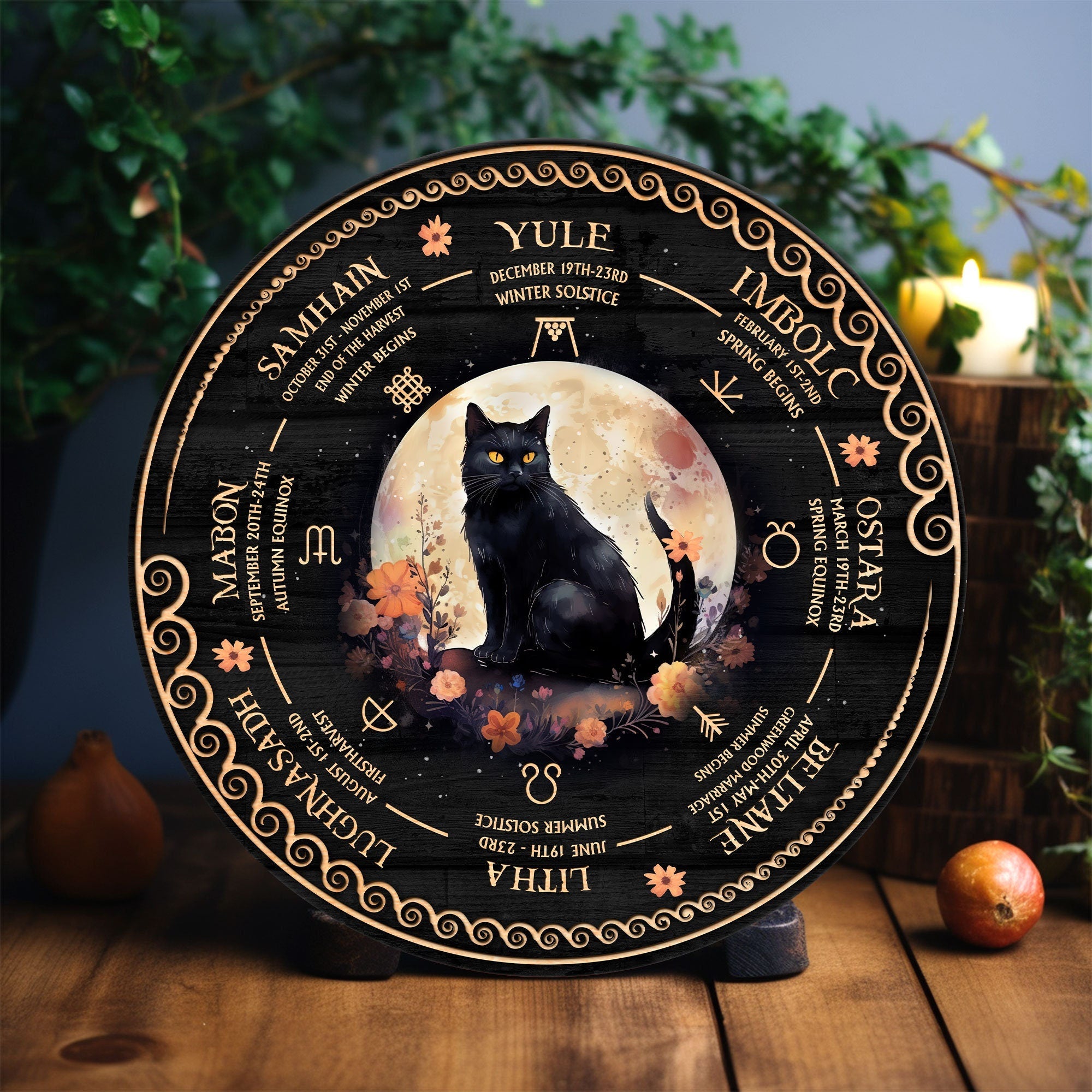 Personalized Wheel Of The Year Wooden Sign