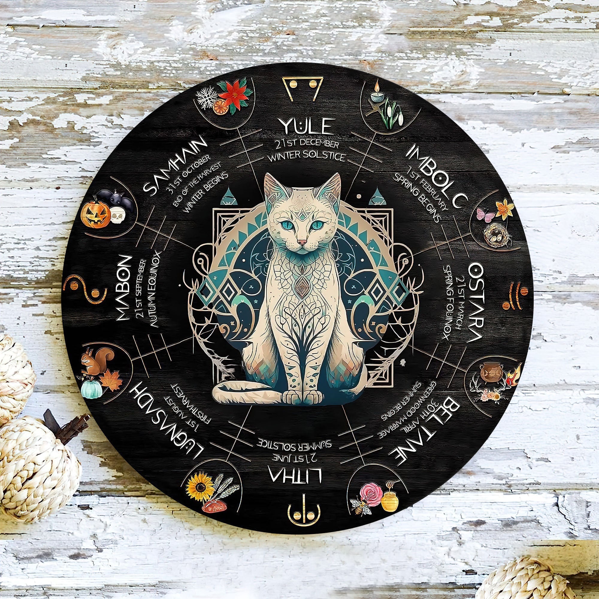 Personalized Wheel Of The Year Wooden Sign