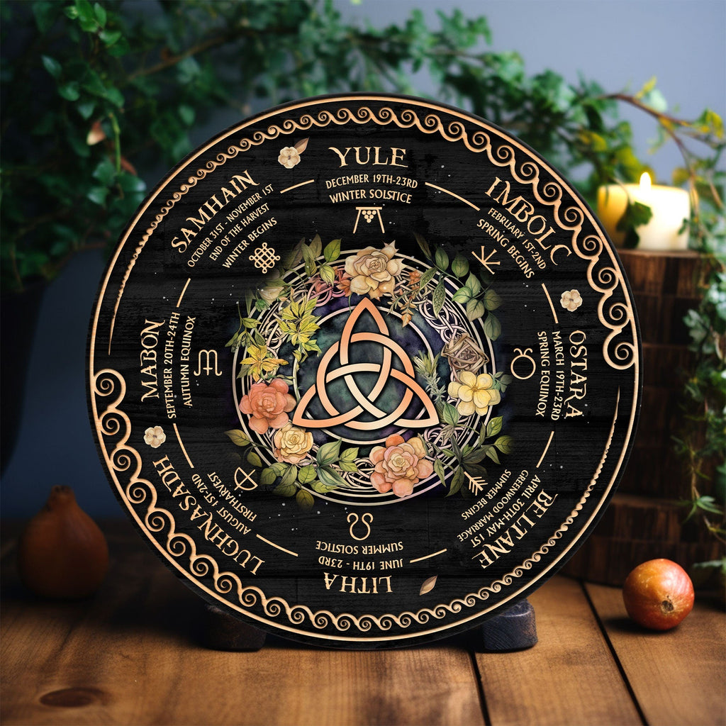 Personalized Wheel Of The Year Wooden Sign