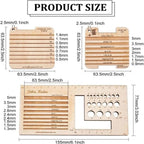 Knitting Needle Gauge, 3/4pcs, Square Wood, Various Styles, Sewing Thread Rulers, DIY Embroidery Thread Bobbin, Yarn Spinner Measuring Tools