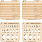 Knitting Needle Gauge, 3/4pcs, Square Wood, Various Styles, Sewing Thread Rulers, DIY Embroidery Thread Bobbin, Yarn Spinner Measuring Tools