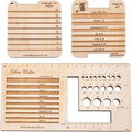Knitting Needle Gauge, 3/4pcs, Square Wood, Various Styles, Sewing Thread Rulers, DIY Embroidery Thread Bobbin, Yarn Spinner Measuring Tools