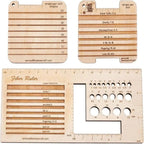 Knitting Needle Gauge, 3/4pcs, Square Wood, Various Styles, Sewing Thread Rulers, DIY Embroidery Thread Bobbin, Yarn Spinner Measuring Tools