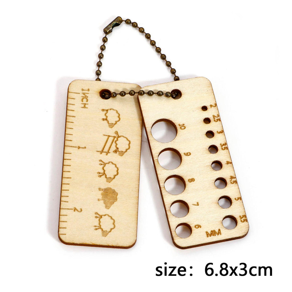 Knitting Needle Gauge - Natural Wood Ruler - Measuring Tool (G571663)