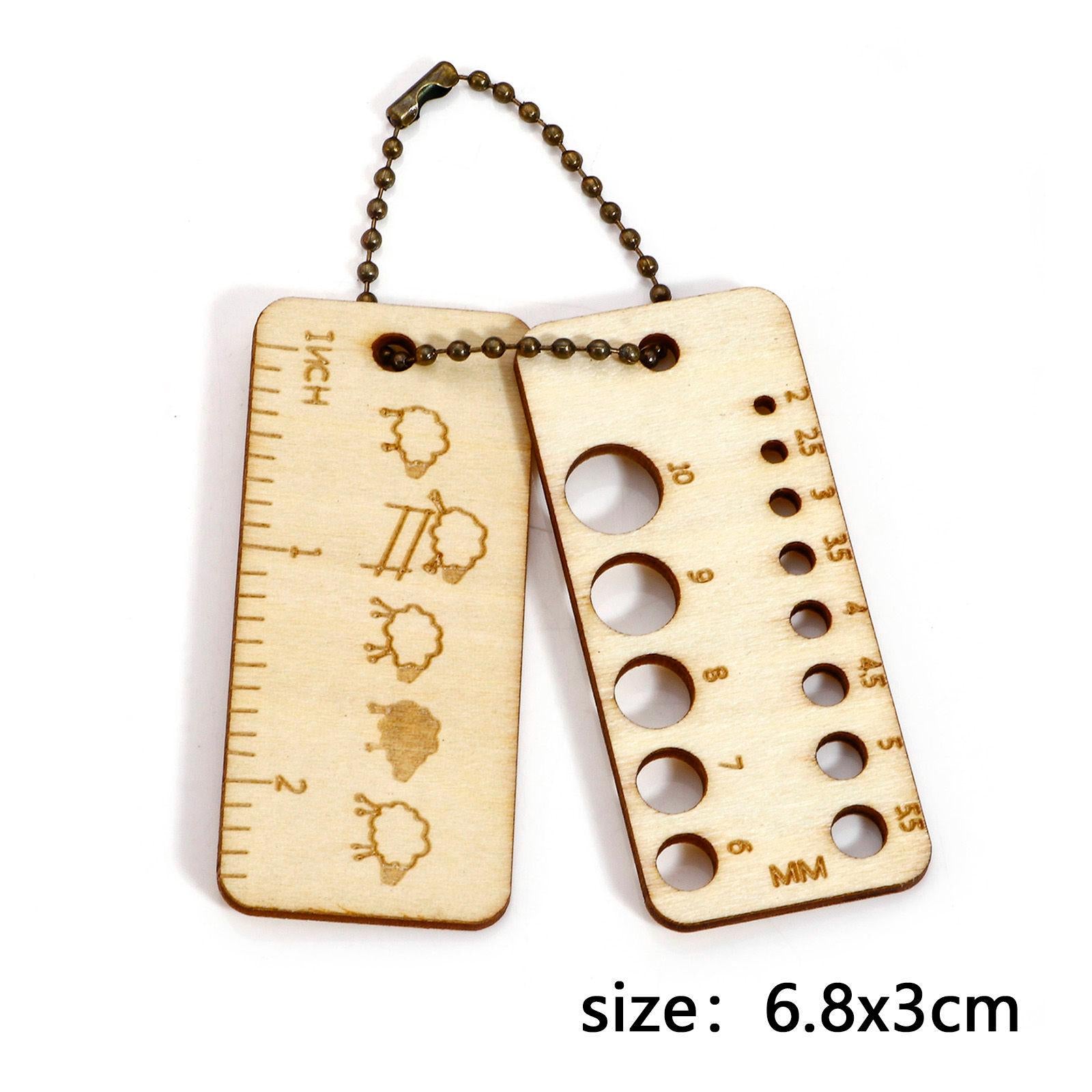 Knitting Needle Gauge - Natural Wood Ruler - Measuring Tool (G571663)