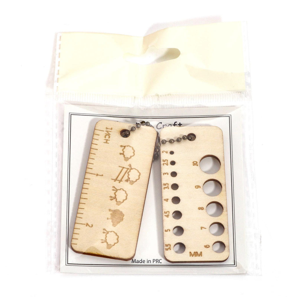 Knitting Needle Gauge - Natural Wood Ruler - Measuring Tool (G571663)