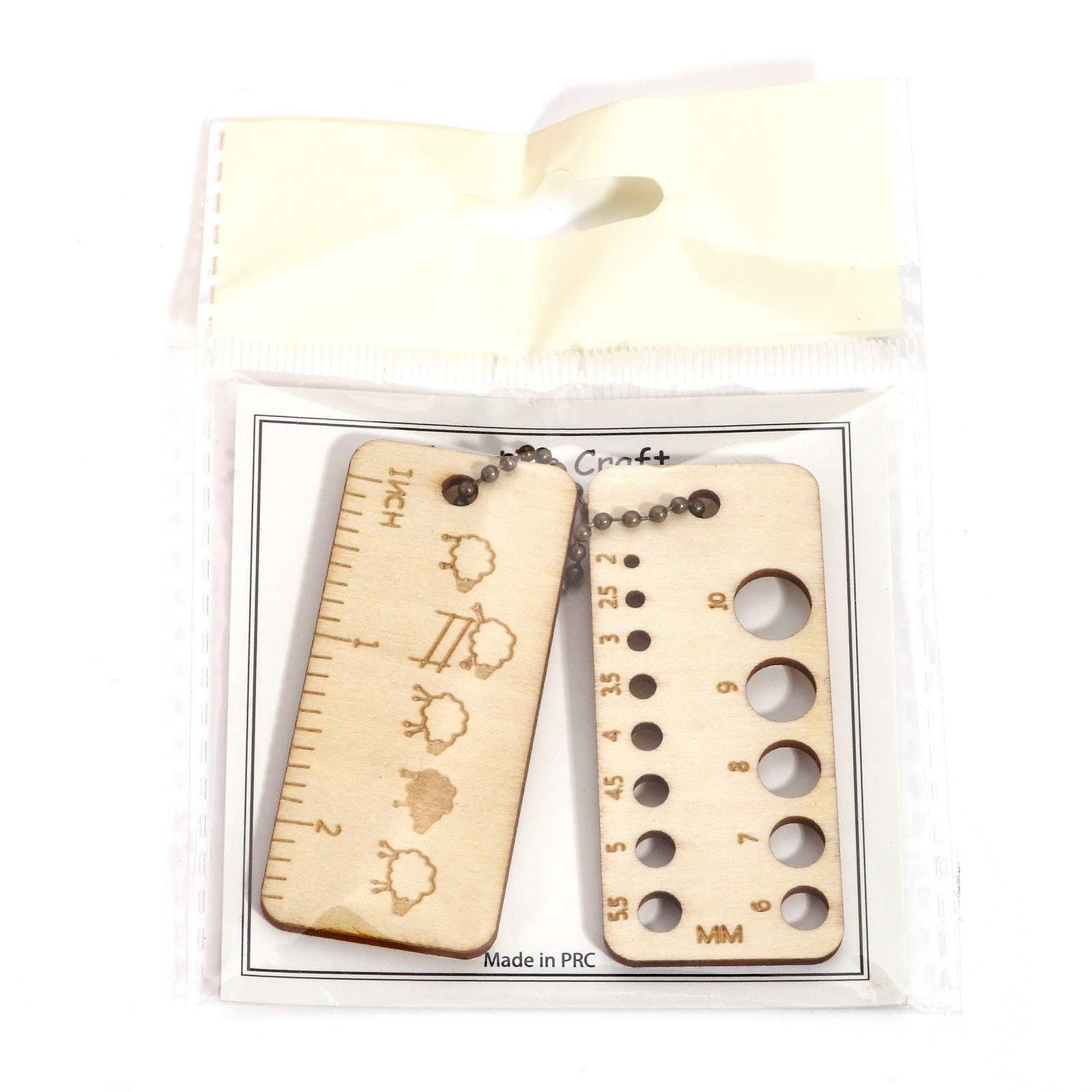 Knitting Needle Gauge - Natural Wood Ruler - Measuring Tool (G571663)