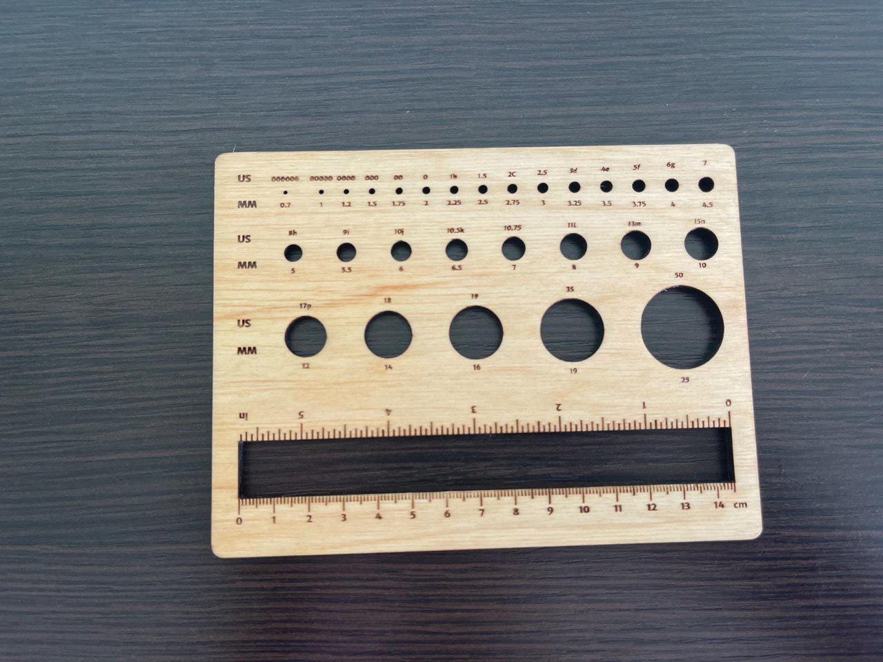 knitting tools,ruler for measuring hand knitted socks,knitting needles,knitting ruler,needle sizes,knitting gifts,needle gauge,crochet tool