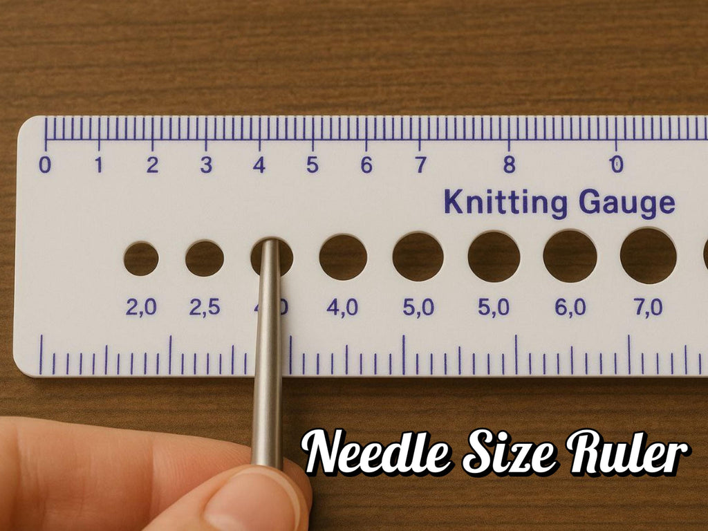 Knitting Needle Gauge | Needle Size Ruler | Yarn Gauge Tool | Wool Measuring | Knitting Supplies | Craft Tool