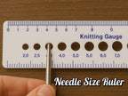 Knitting Needle Gauge | Needle Size Ruler | Yarn Gauge Tool | Wool Measuring | Knitting Supplies | Craft Tool