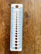 Knitting Needle Gauge and Ruler | UK & US Sizes | Ruler (inches and centimeters) | Needle Size Measuring Tool | Knitting Accessory