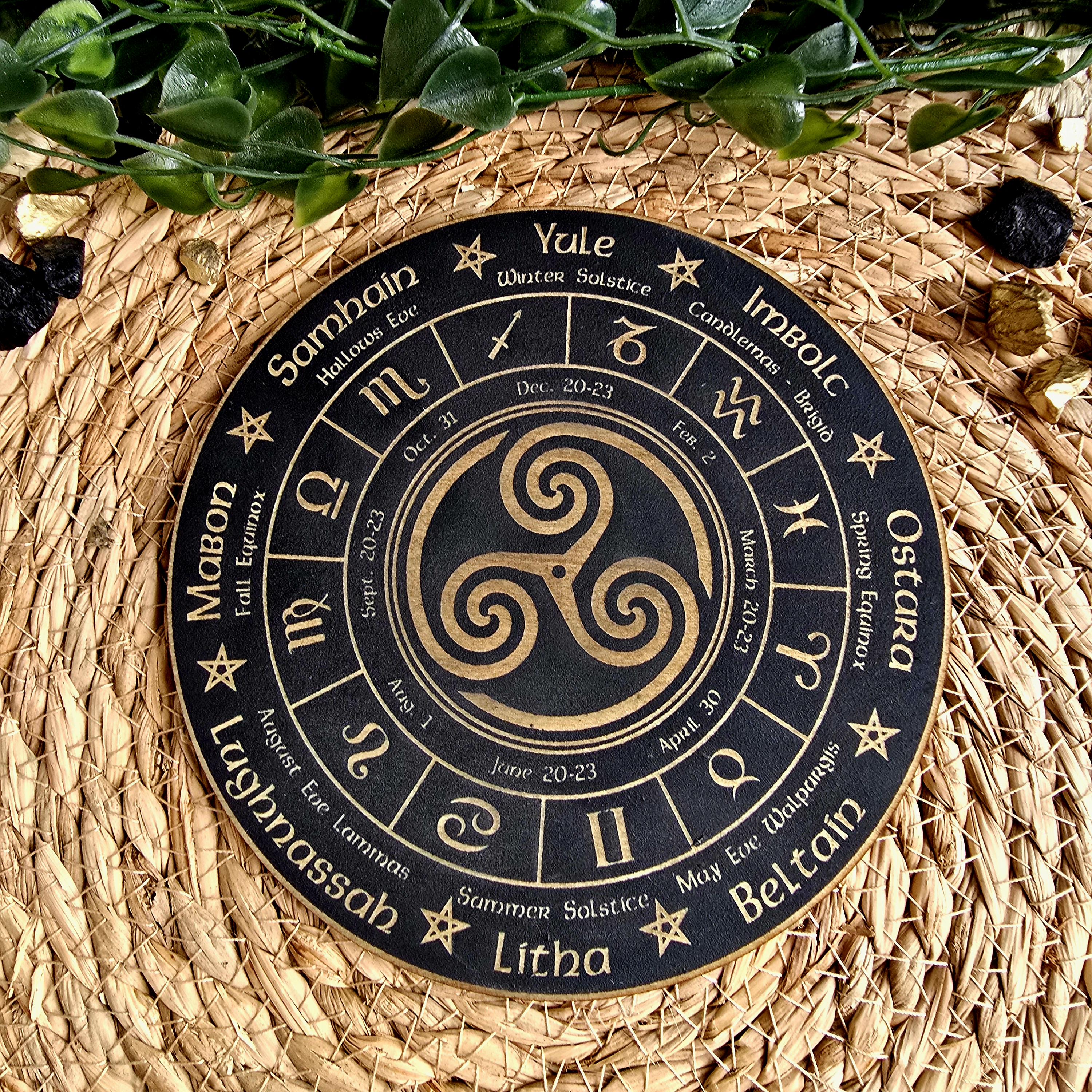 Wiccan Wheel of the Year – Wooden Sabbat Calendar